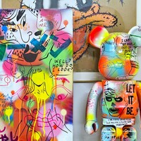 Custom Bearbrick 1000% by Judas Arrietab "Orange Boy" - Thumbnail 6