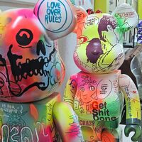 Custom Bearbrick 1000% by Judas Arrietab "Orange Boy" - Thumbnail 7