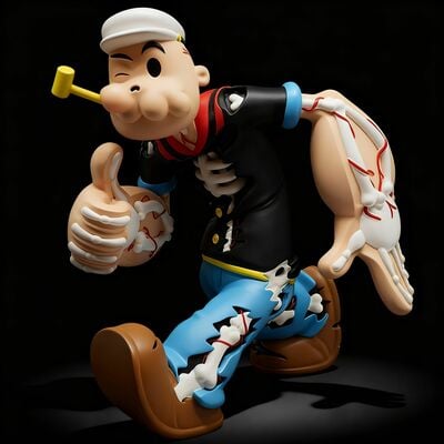 Author proof arttoy by cote escriva "creepy popeye"  - Thumbnail 2