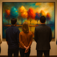 Rainbow Reflections Vibrant Trees at Sunset - Thumbnail 1