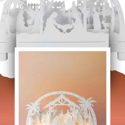 Wooden lighted nativity - final sale