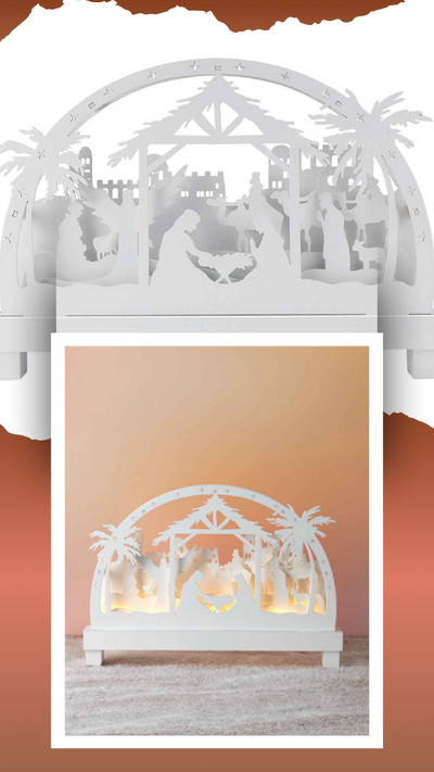 Wooden Lighted Nativity - FINAL SALE