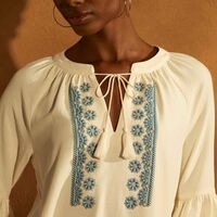 Tassel Front Blouse - FINAL SALE - Thumbnail 2