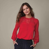 Lace Front Blouse - FINAL SALE - Thumbnail 1