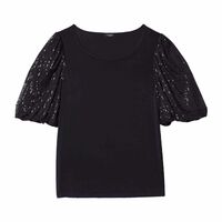 Sequin Sleeve Top - FINAL SALE - Thumbnail 3