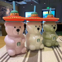  Coffee Latin America Hat Bear 17oz Glass Cold Cup Tumbler  - Thumbnail 2