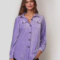 Corduroy Button Front blouse - FINAL SALE - Thumbnail 1