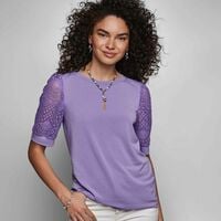 Lace-Sleeve Top - FINAL SALE - Thumbnail 1