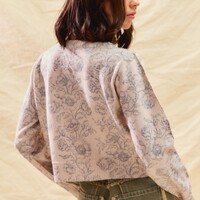 Floral Print Crop Cardigan - Thumbnail 2