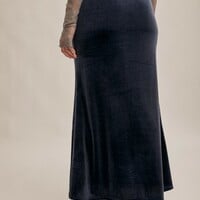 Velvet Maxi Skirt - Thumbnail 2