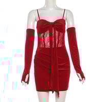 Hot and sexy Christmas-themed lace-trimmed bodycon dress - Thumbnail 3