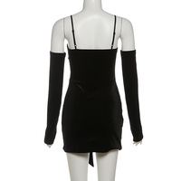 Hot and sexy Christmas-themed lace-trimmed bodycon dress - Thumbnail 4