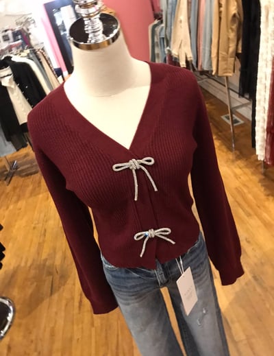 Jewel Bow Cardigan