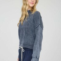Washed Mock Neck Sweater - Thumbnail 2
