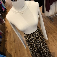 Cream Ribbed Sweater - Thumbnail 1