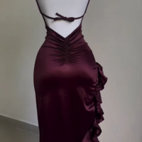 Vintage Sexy Backless Ruffle Asymmetrical Prom Dresses - Thumbnail 1