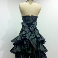 Vintage Strapless Black Ruffles Short Homecoming Dresses - Thumbnail 1
