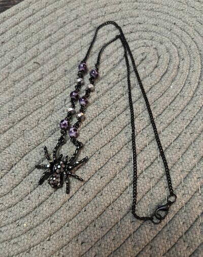 Black Spider Necklace 