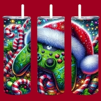 Christmas Gamer Tumbler 20oz Skinny, Xbox Controller Holiday Gift, Gaming Sublimation,Free Ship - Thumbnail 2