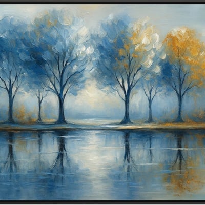 Reflections of blue and gold