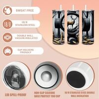 Hunter Tumbler 20oz Skinny, R#fle Scope Deer Hunting Gift for Man or Dad, Outdoorsman Ammunition  - Thumbnail 4