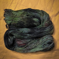 Frankenstein’s Monster Hand Dyed Fingering Weight Sparkle Sock Yarn - Thumbnail 1