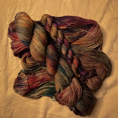 November hand dyed fingering weight sparkle sock yarn