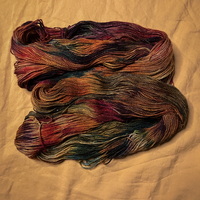 November Hand Dyed Fingering Weight Sparkle Sock Yarn - Thumbnail 1