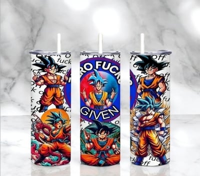 Anime Tumbler 20oz Skinny, Zero F*cks Given Explicit Manga Gift, Funny Adult Gamer Travel 