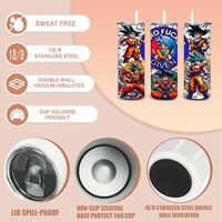 Anime Tumbler 20oz Skinny, Zero F*cks Given Explicit Manga Gift, Funny Adult Gamer Travel  - Thumbnail 3