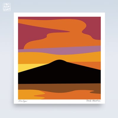 Black mountain print