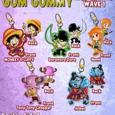 One piece gum gummy key charm set - Thumbnail 1