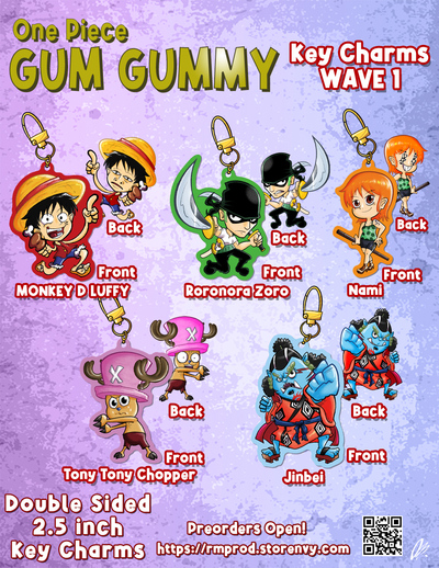 One Piece Gum Gummy Key Charm Set