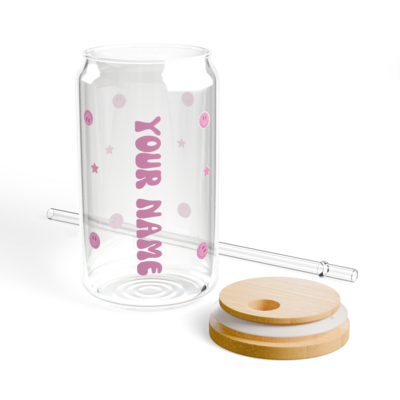 Custom smiley face glass