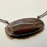 Oval Boulder Opal Necklace - Thumbnail 3
