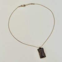 Diagonal Boulder Opal Necklace in Brass - Thumbnail 1