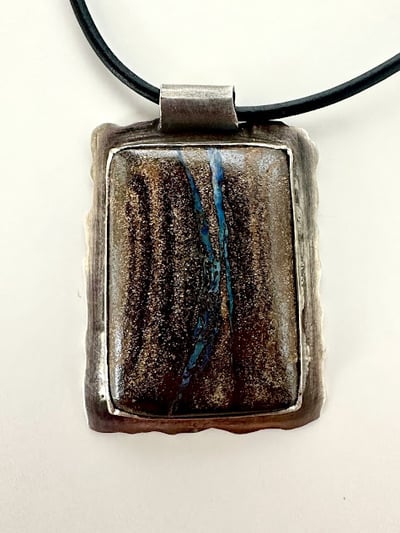 Boulder Opal Set in Hammered Sterling Silver