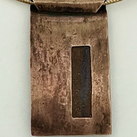 Boulder Opal Set In Hammered Copper - Thumbnail 2