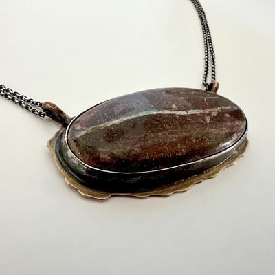 Oval boulder opal necklace