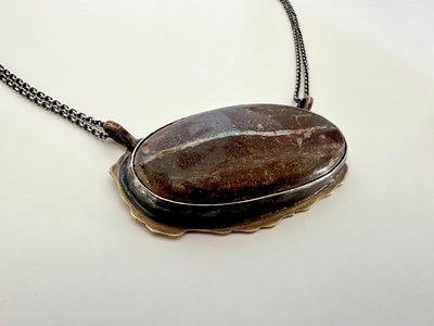 Oval Boulder Opal Necklace