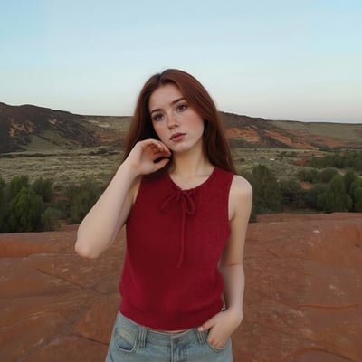 Casual round neck sweater vest with bow at the neckline