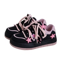 Y2K Black Pink Star Casual Shoes - Thumbnail 1