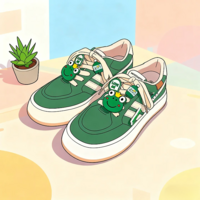 Cute Green Frog Casual Shoes - Thumbnail 6