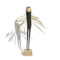 Wooden sculpture by Tach Pollard "Owlman Whispering"  - Thumbnail 3