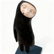 Wooden sculpture by Tach Pollard "Wind Walker" 