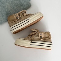 Retro High Top Canvas Shoes - Thumbnail 1