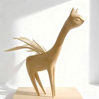 Wooden sculpture by Tach Pollard "Long Neck Rising"  - Thumbnail 1