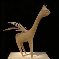 Wooden sculpture by Tach Pollard "Long Neck Rising"  - Thumbnail 4