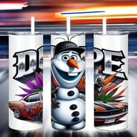 Funny Snowman Cartoon Parody Tumbler 20oz Skinny, Explicit Adult Humor Dope Gift, Streetwear - Thumbnail 1