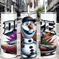 Funny Snowman Cartoon Parody Tumbler 20oz Skinny, Explicit Adult Humor Dope Gift, Streetwear - Thumbnail 2